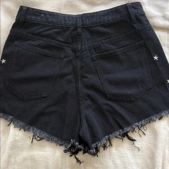12th Tribe Black Denim Shorts - Picture 2 of 3